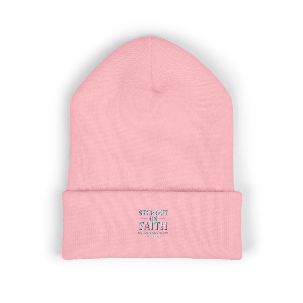 Embroidered “Step Out in Faith” Cuffed Beanie