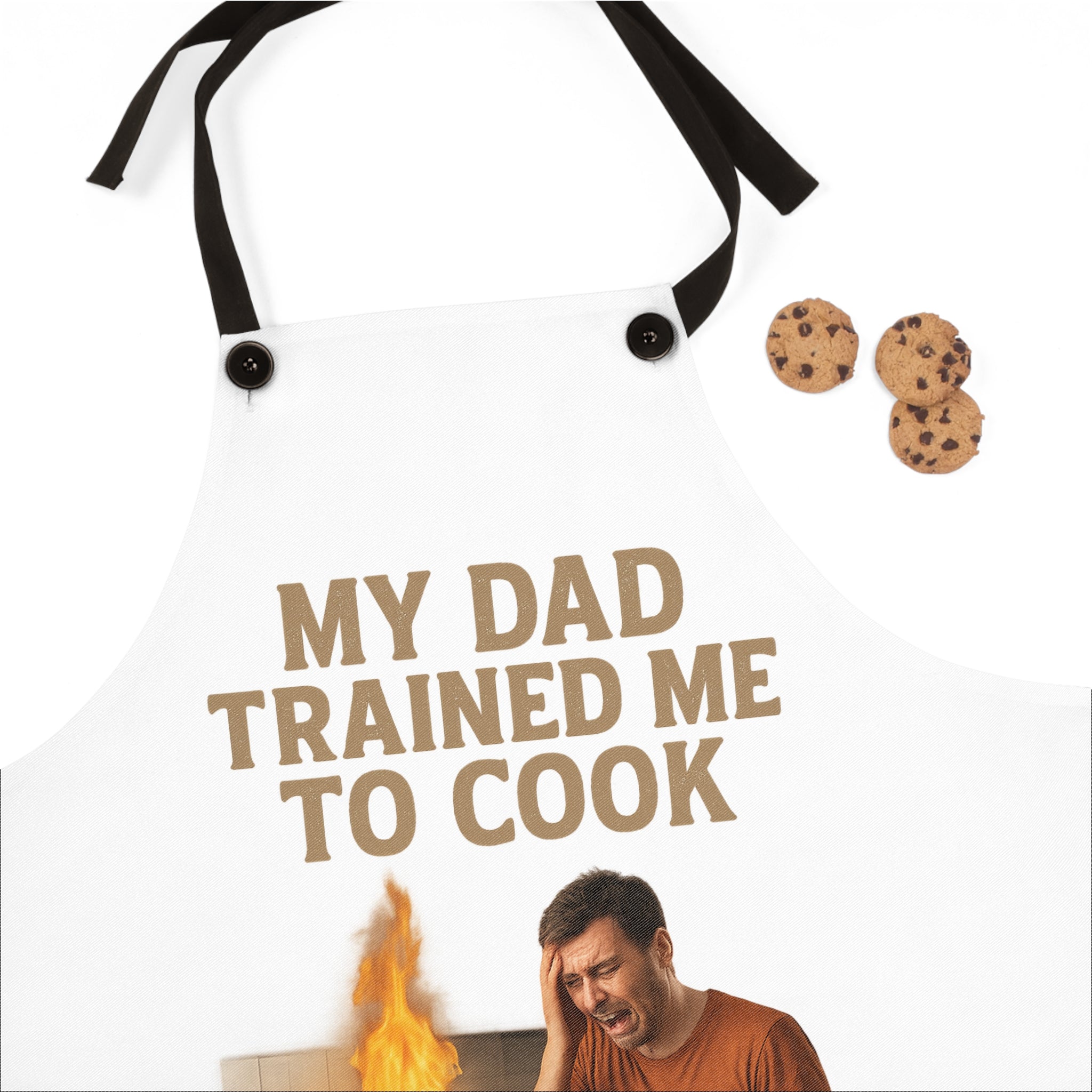 Apron — "My Dad Trained Me to Cook" Funny Chef Apron for Dads & Home Cooks