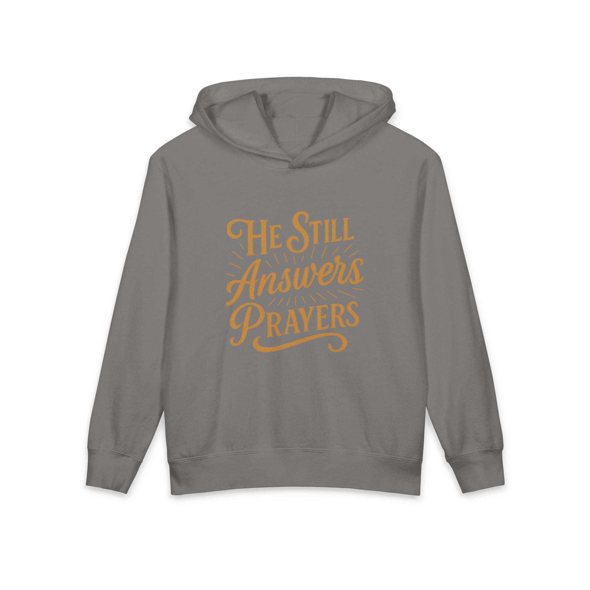 Youth Hoodie - "He Still Answers Prayers" Christian Faith Pullover
