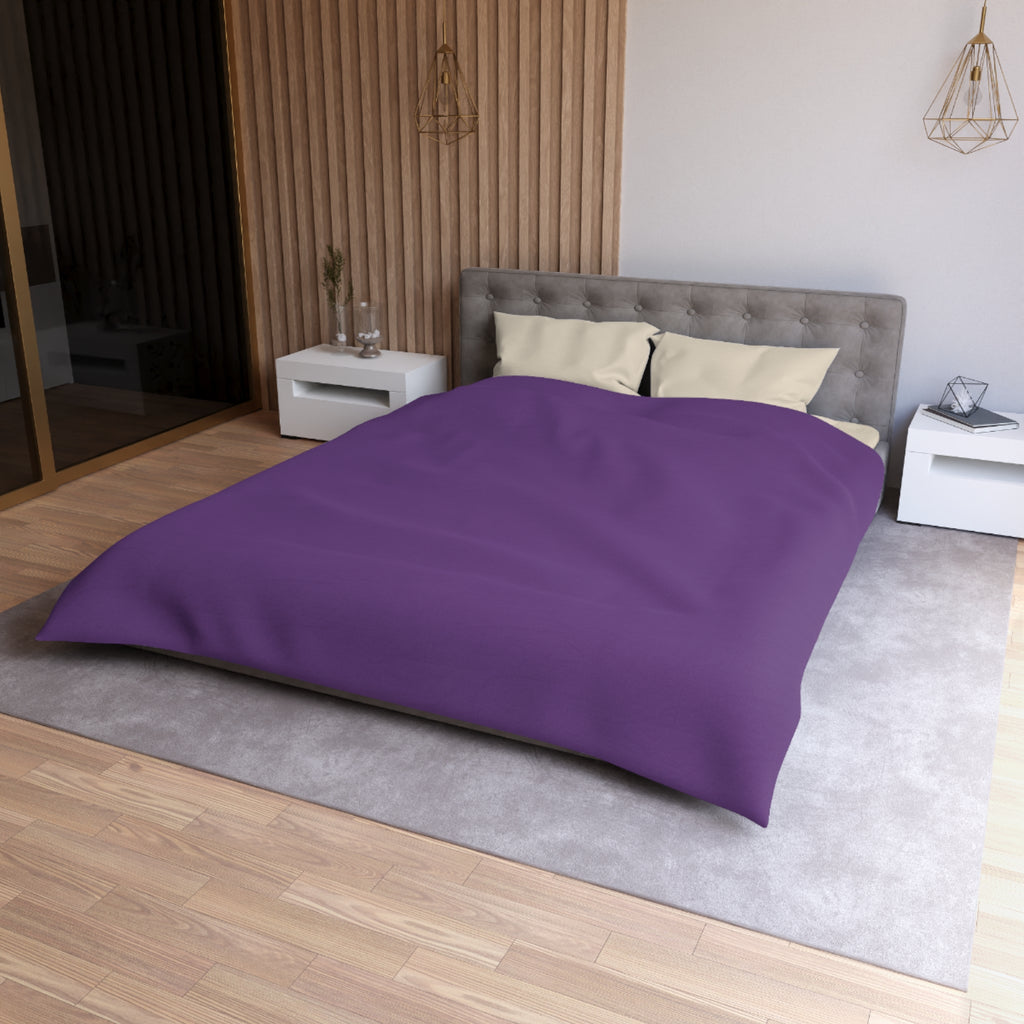 Purple Minimalist Microfiber Duvet Cover — Solid Violet Bedroom Bedding