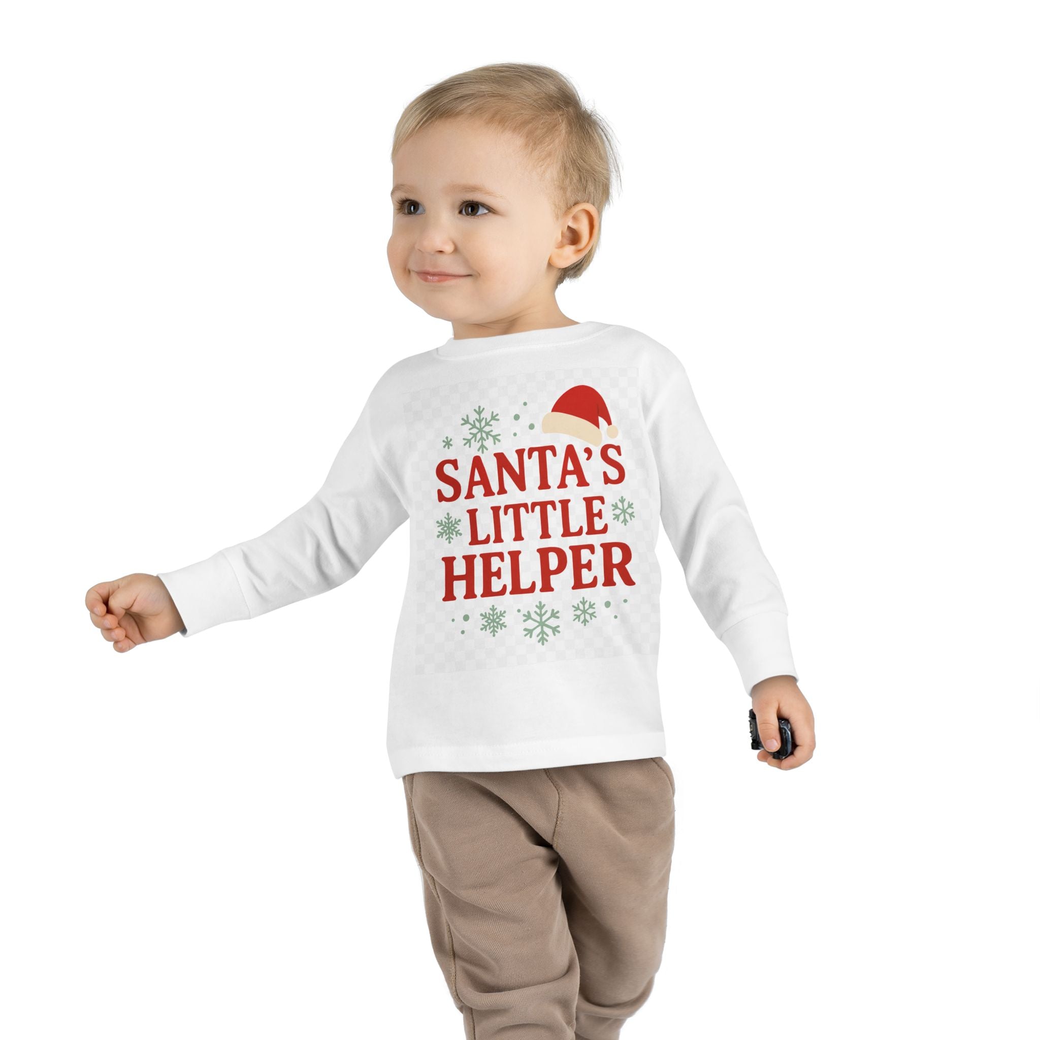 Santa's Little Helper Toddler Long Sleeve Tee