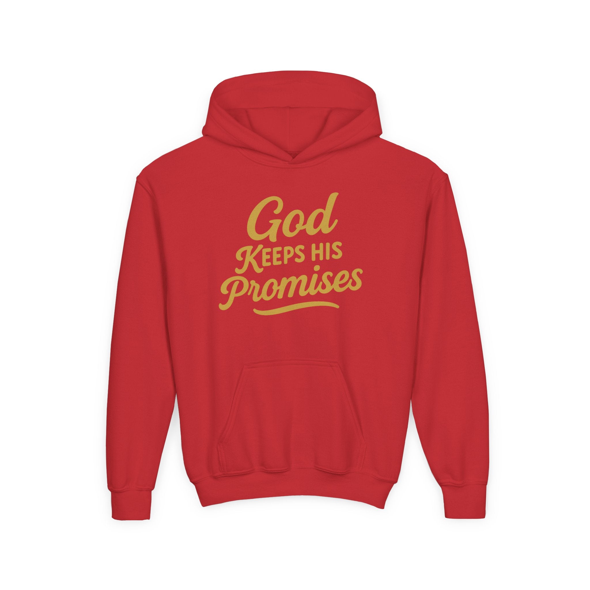 Youth Hoodie — "God Keeps His Promises" Inspirational Faith Sweatshirt