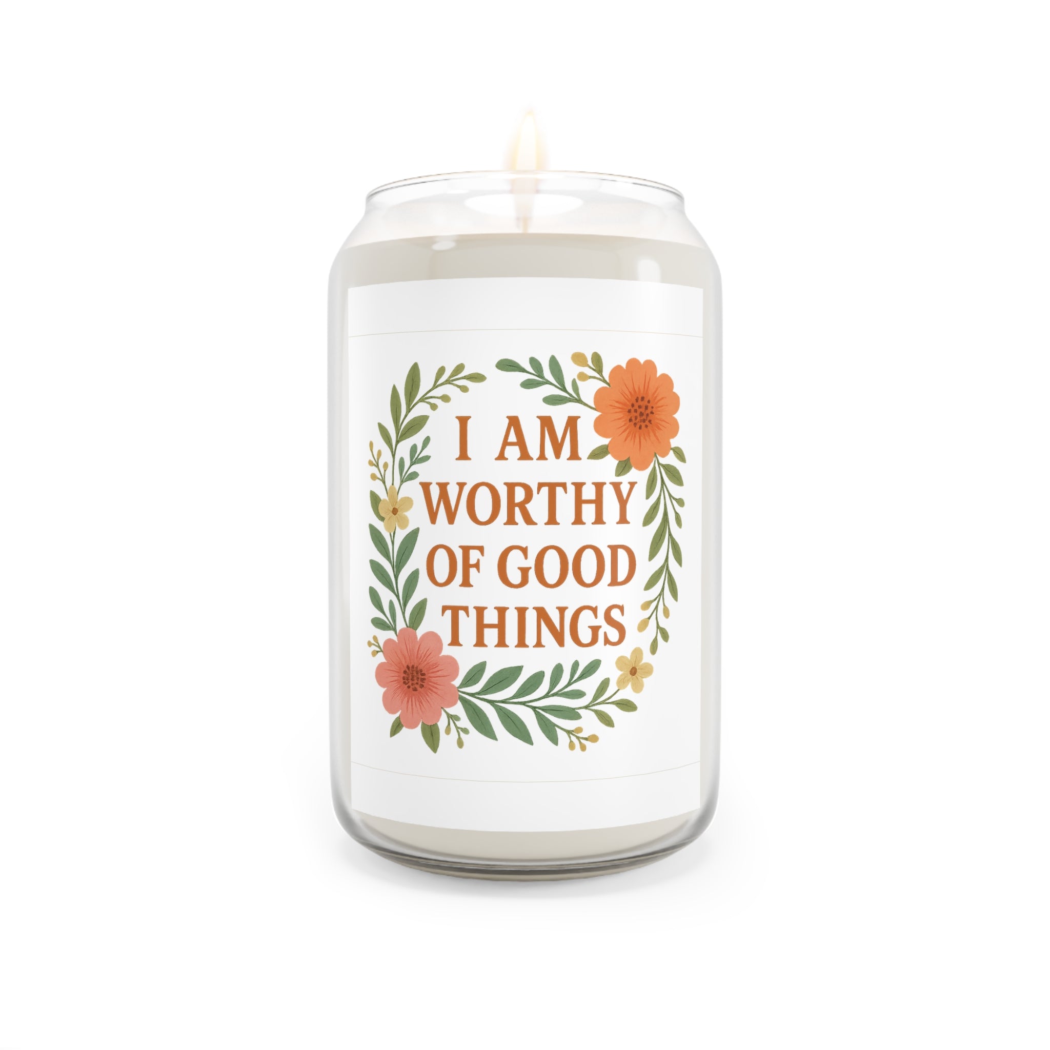 Scented Candle — "I Am Worthy of Good Things" Soy Candle, 13.75oz