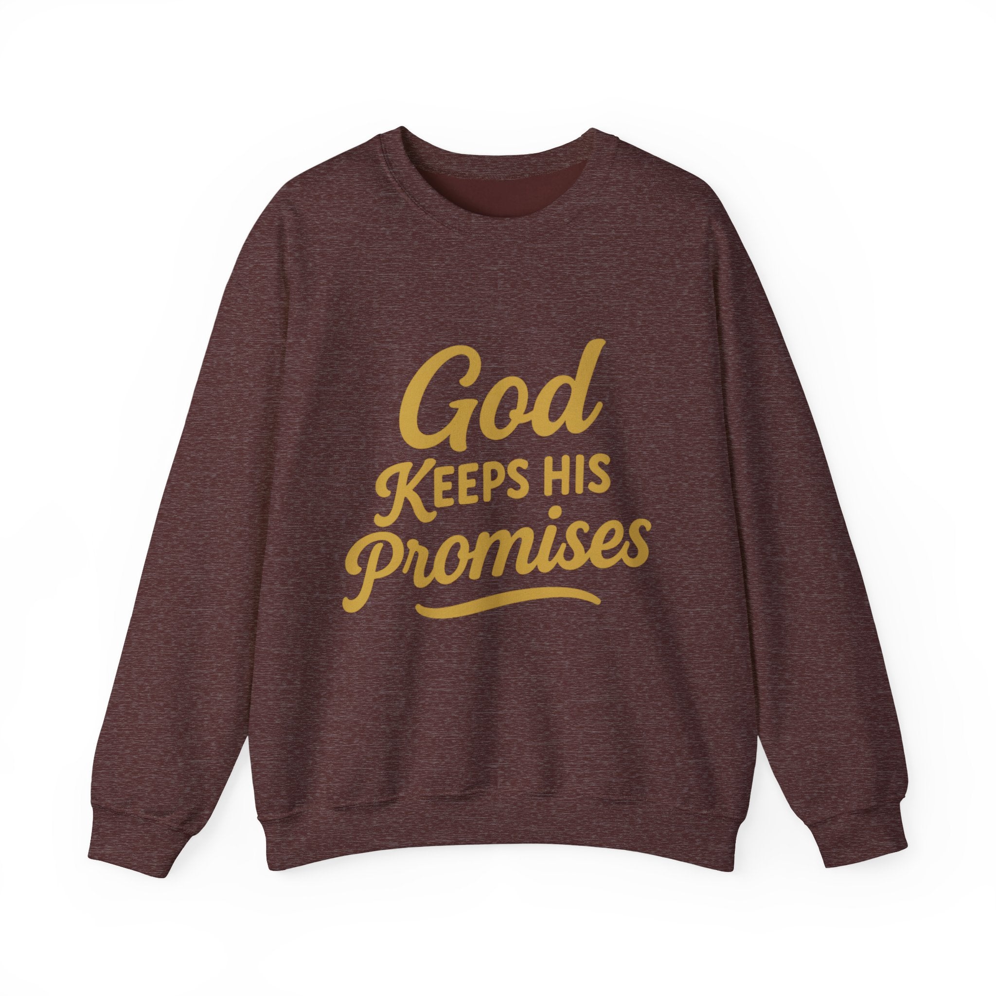 Christian Crewneck Sweatshirt — "God Keeps His Promises" Inspirational Pullover
