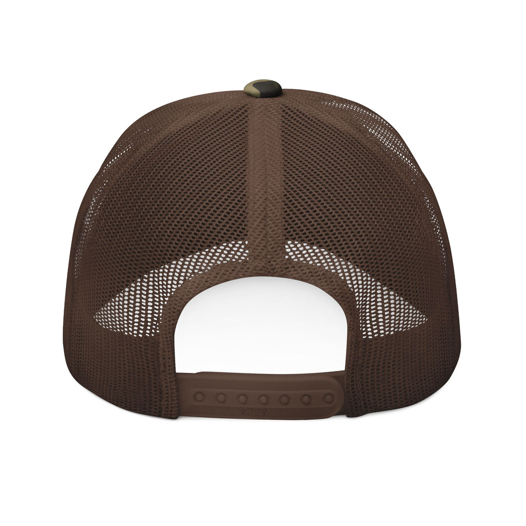 Camo Trucker Hat – Embroidered “Awesome” Patch | Adjustable Mesh Back Cap