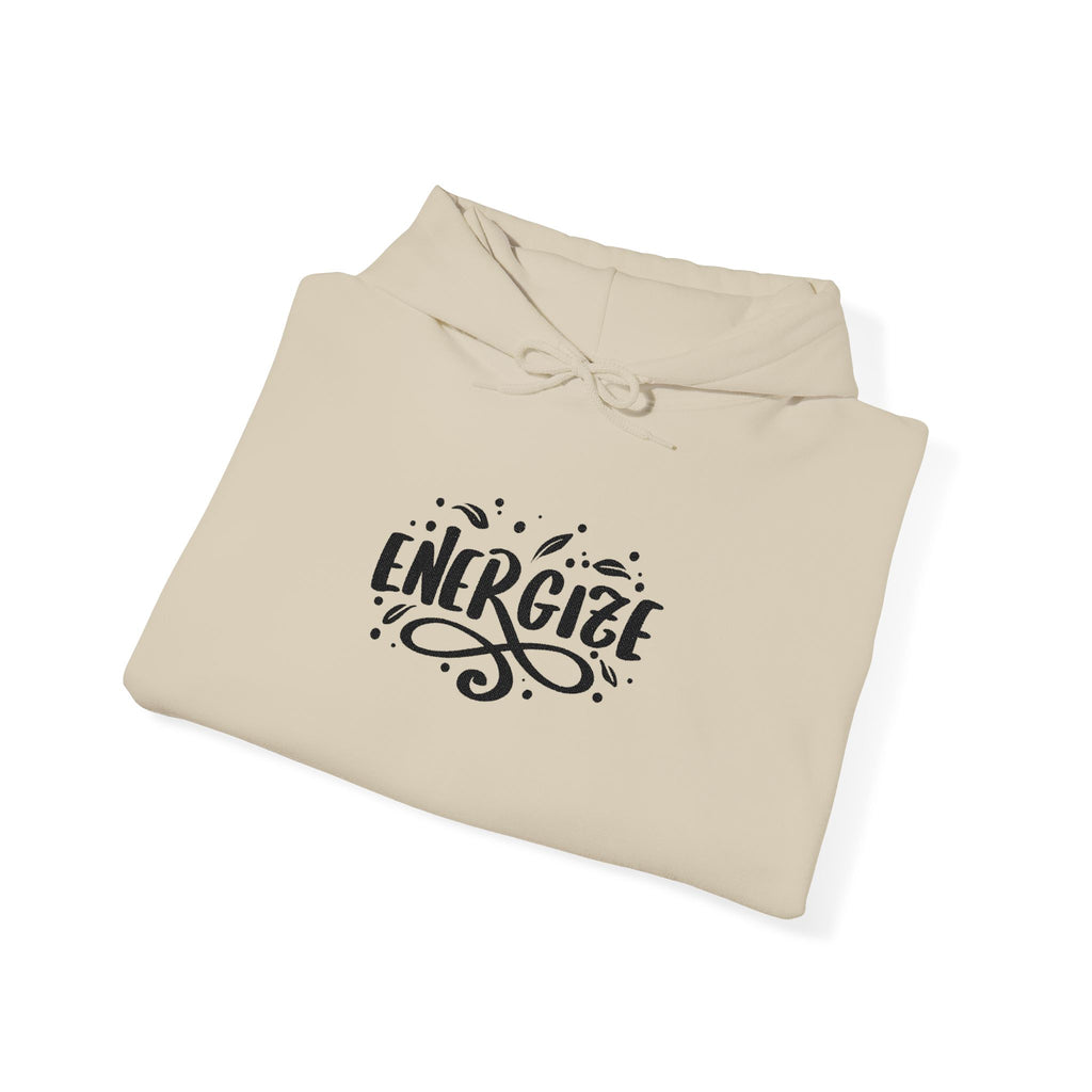 Energize Script Hoodie – Motivational White Pullover
