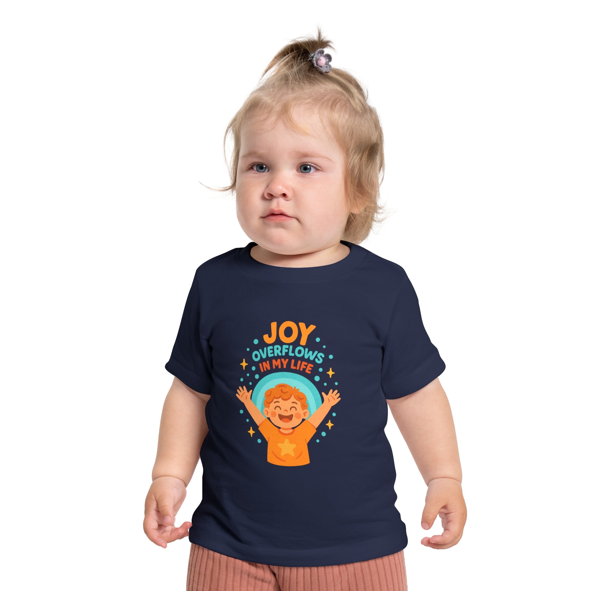 Baby T-Shirt — "Joy Overflows in My Life" Cute Cheerful Infant Tee