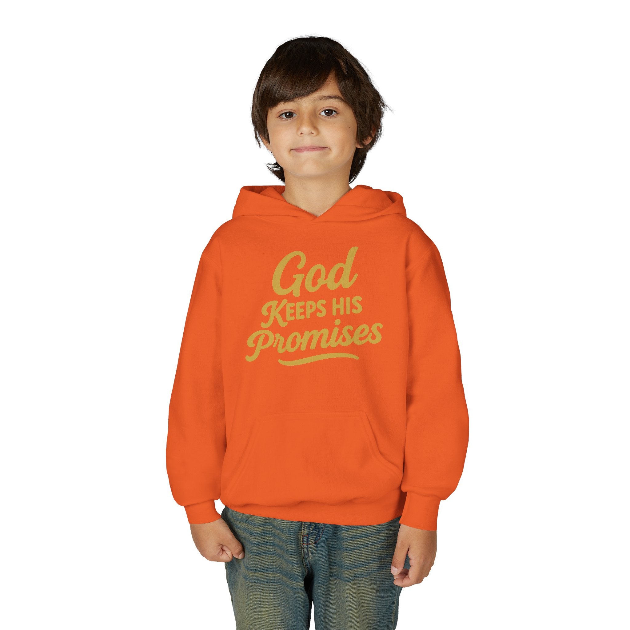 Youth Hoodie — "God Keeps His Promises" Inspirational Faith Sweatshirt