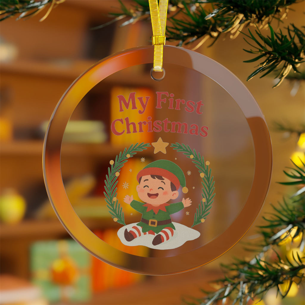 Elegant, High-Quality Artwork – beautifully printed on durable glass- Baby First Christmas Adorable