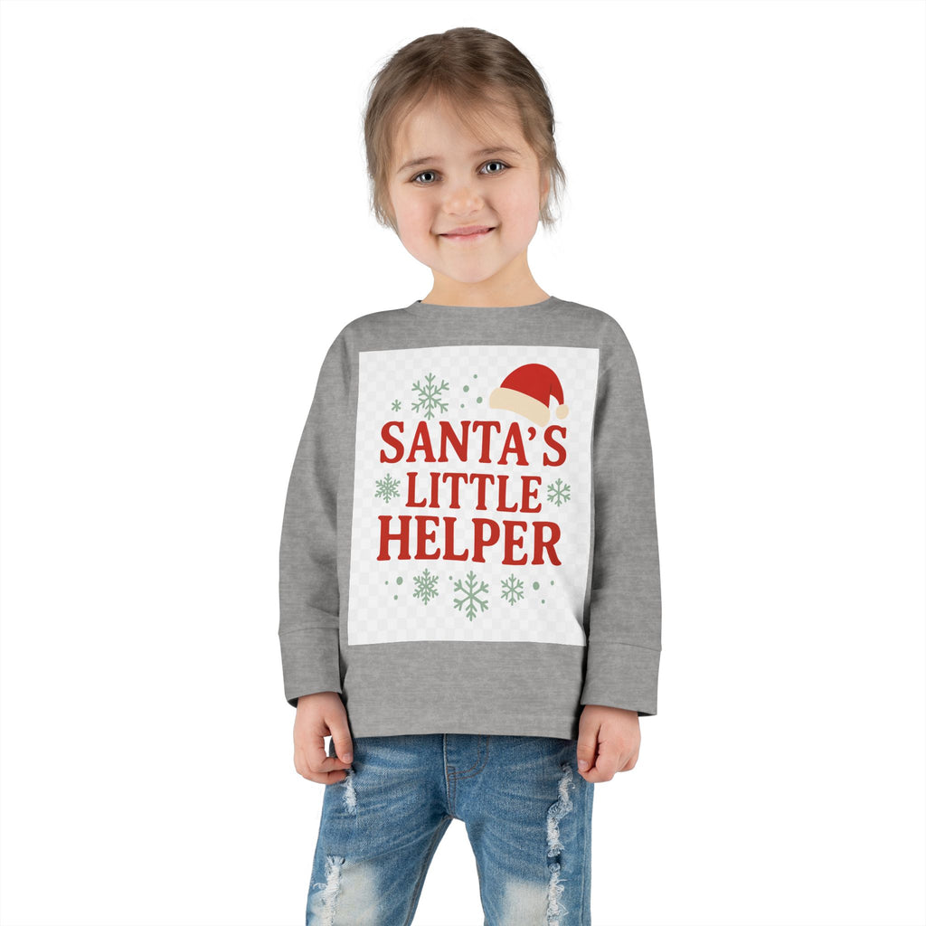 Santa's Little Helper Toddler Long Sleeve Tee