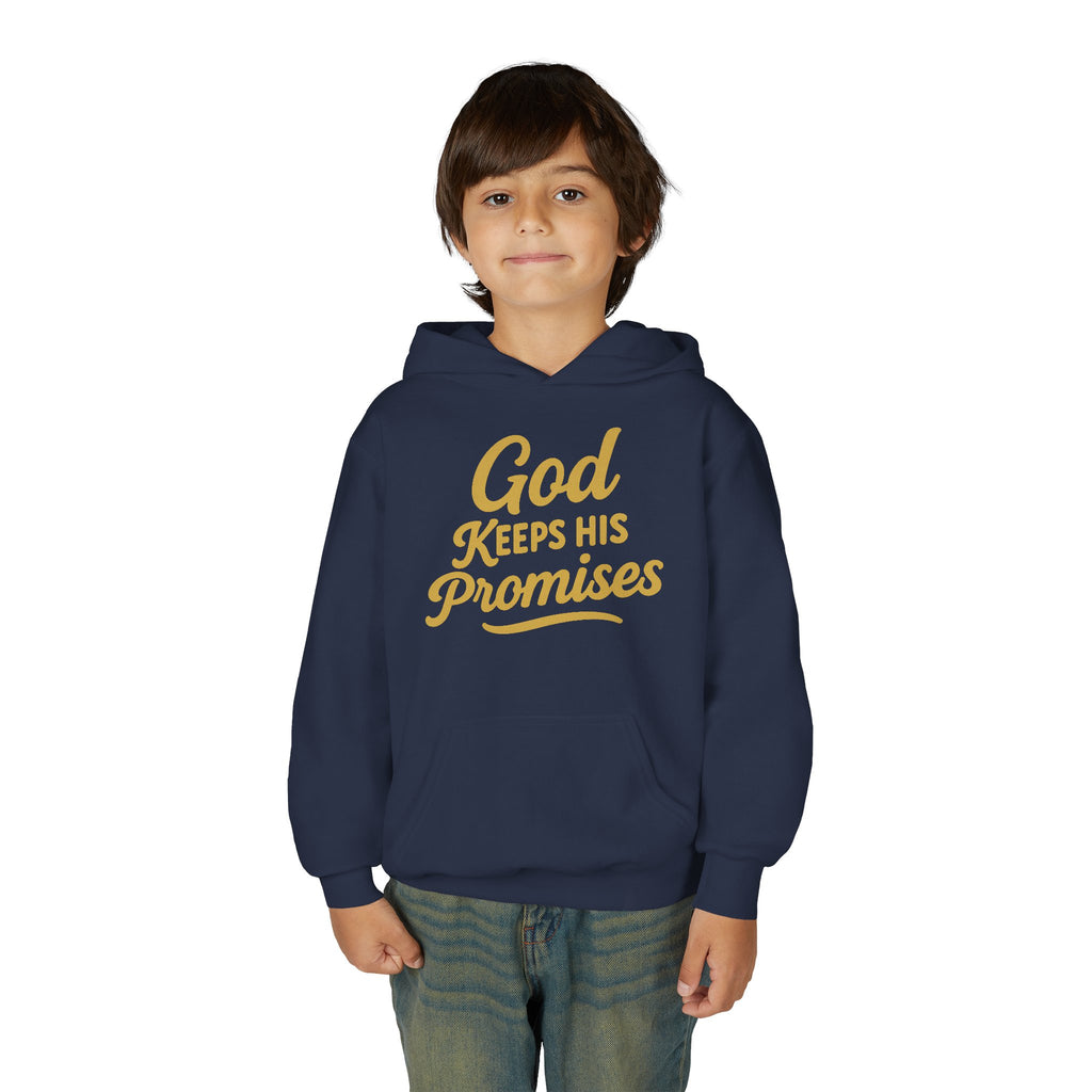 Youth Hoodie — "God Keeps His Promises" Inspirational Faith Sweatshirt