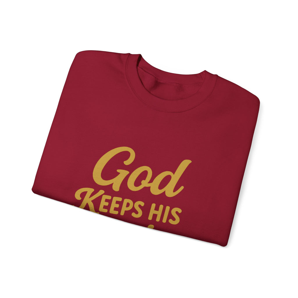 Christian Crewneck Sweatshirt — "God Keeps His Promises" Inspirational Pullover