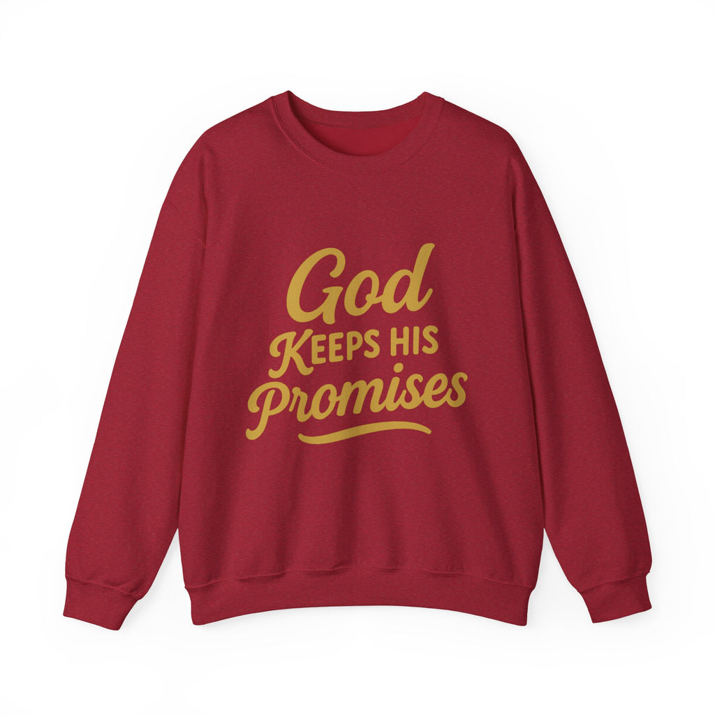 Christian Crewneck Sweatshirt — "God Keeps His Promises" Inspirational Pullover