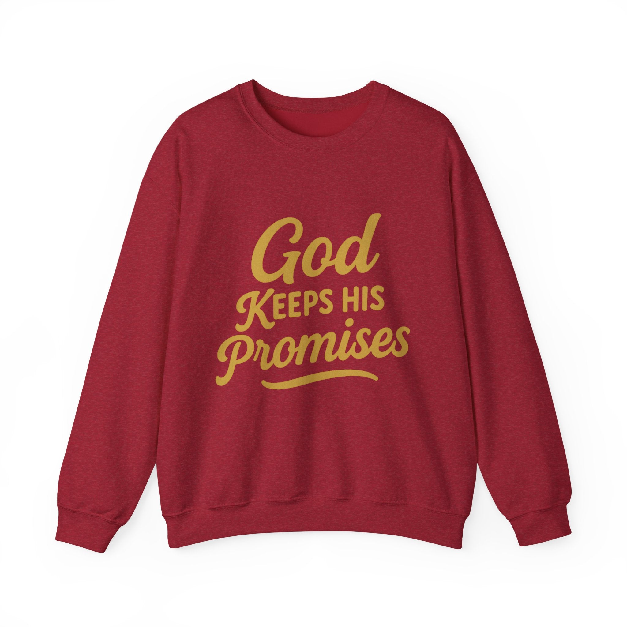 Christian Crewneck Sweatshirt — "God Keeps His Promises" Inspirational Pullover
