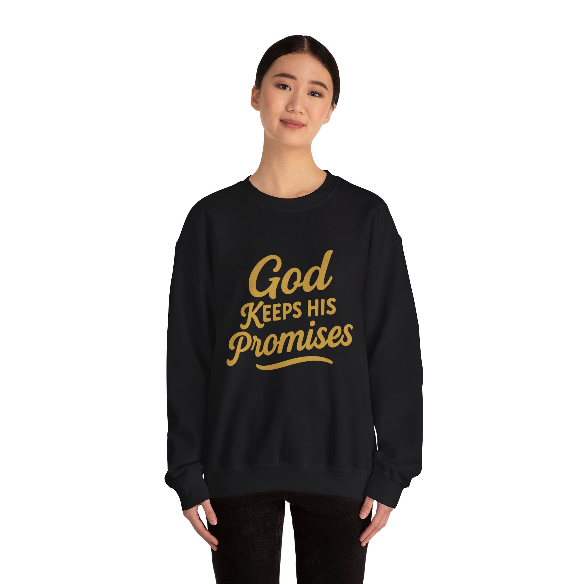 Religious Sweatshirt — "God Keeps His Promises" Crewneck Christian Pullover