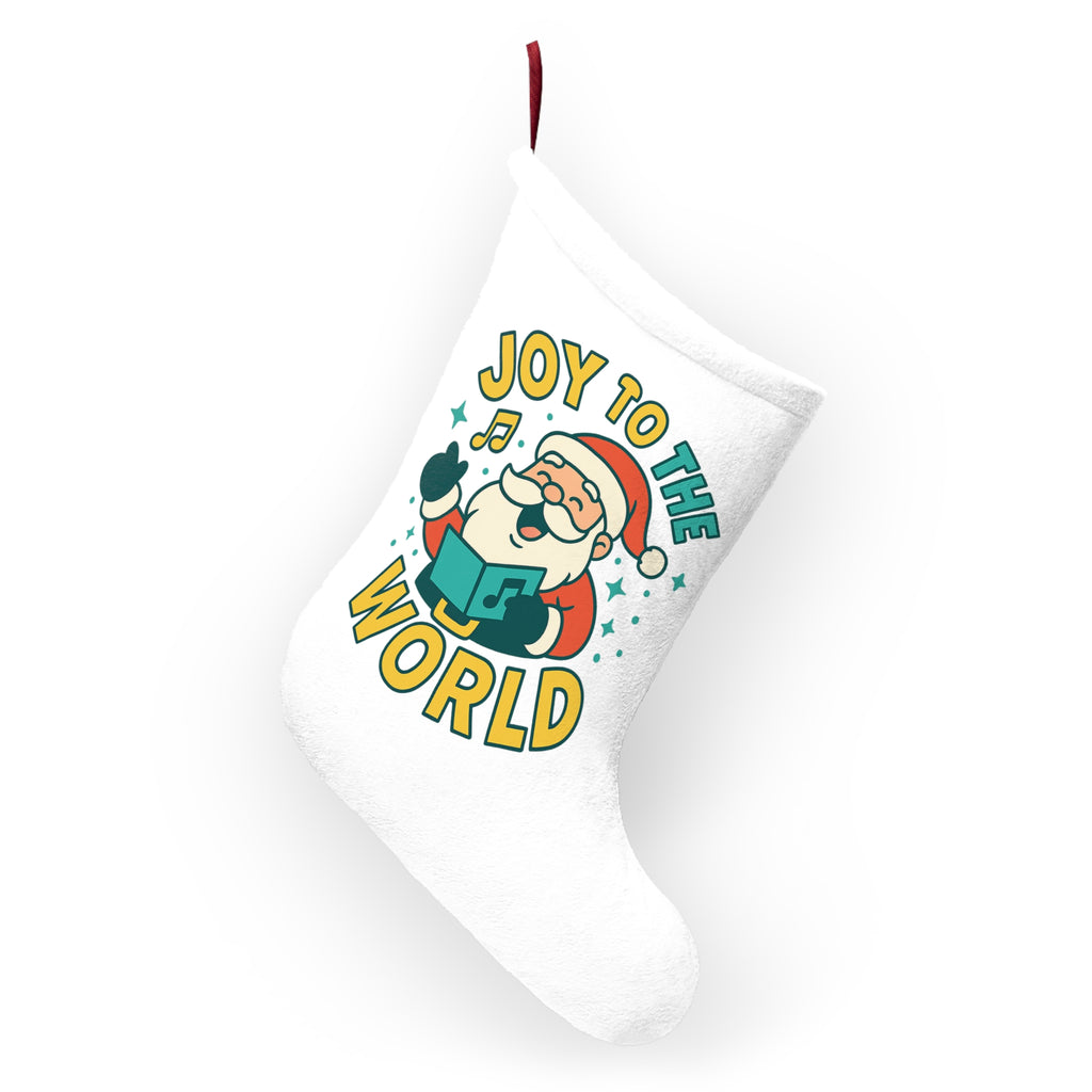 Joy to the World Santa Christmas Stocking – Festive Holiday Decor