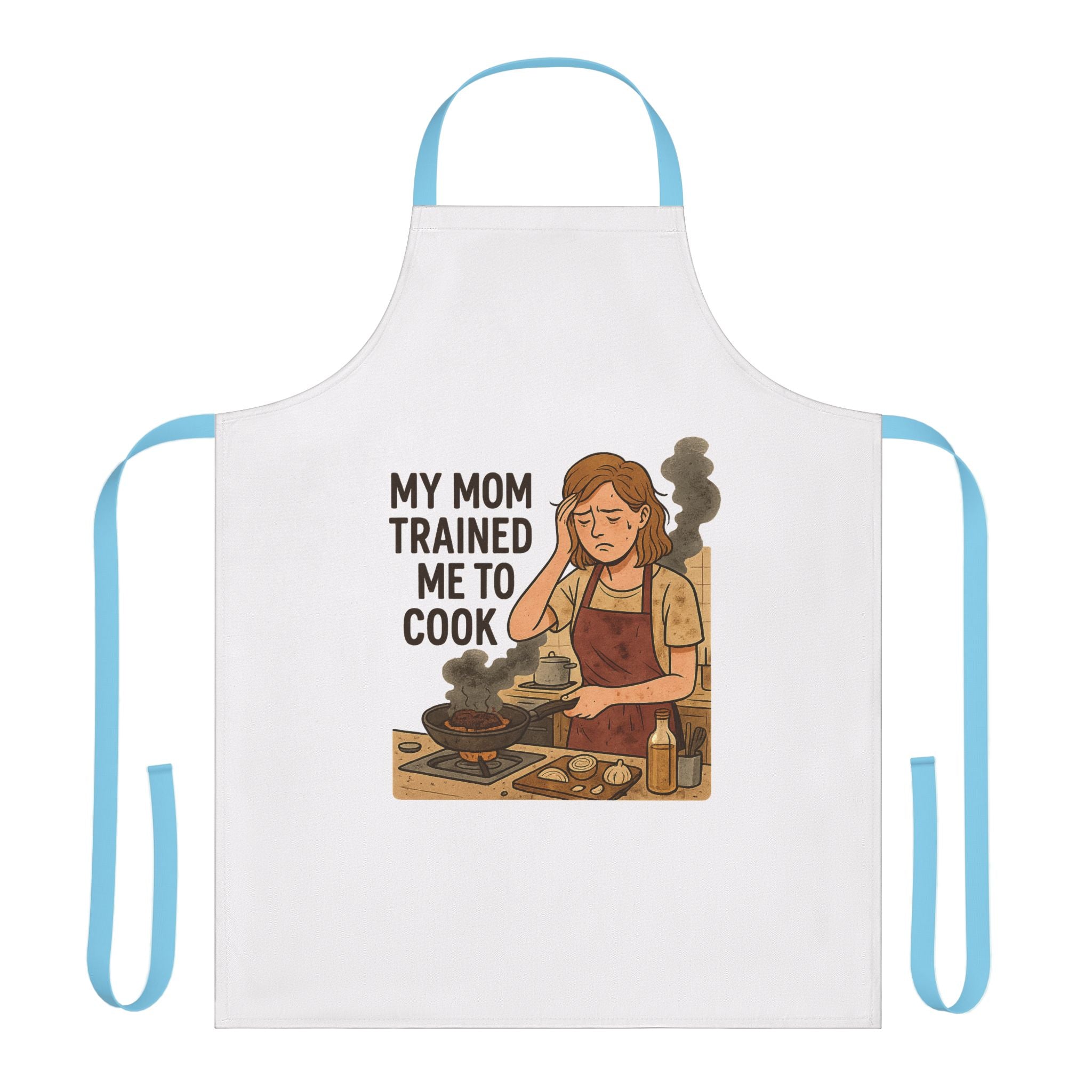 My Mom Trained Me to Cook Apron — Funny Retro Chef Gift for Home Cooks & Mothers' Day