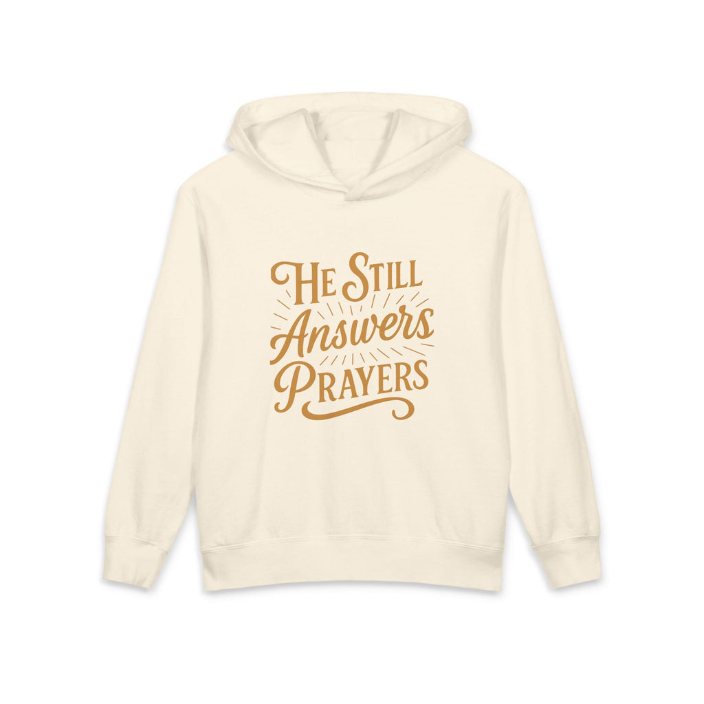Youth Hoodie - "He Still Answers Prayers" Christian Faith Pullover