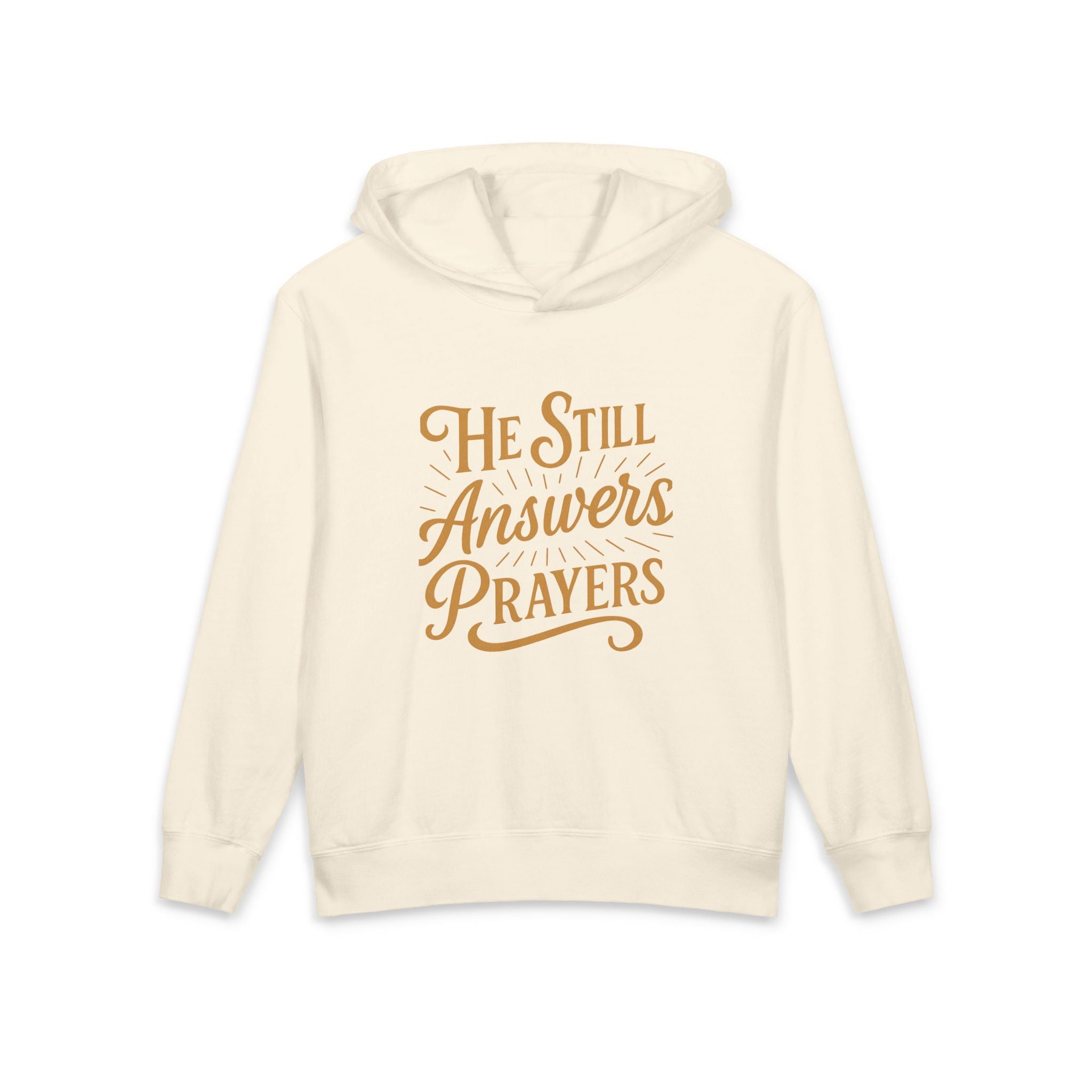 Youth Hoodie - "He Still Answers Prayers" Christian Faith Pullover