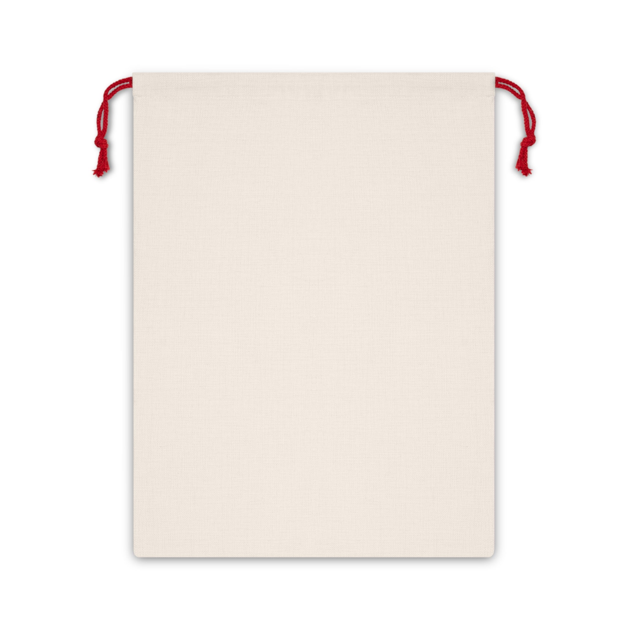 Holiday Drawstring Gift Bag — "Joy to the World" Red & Gold Christmas Pouch