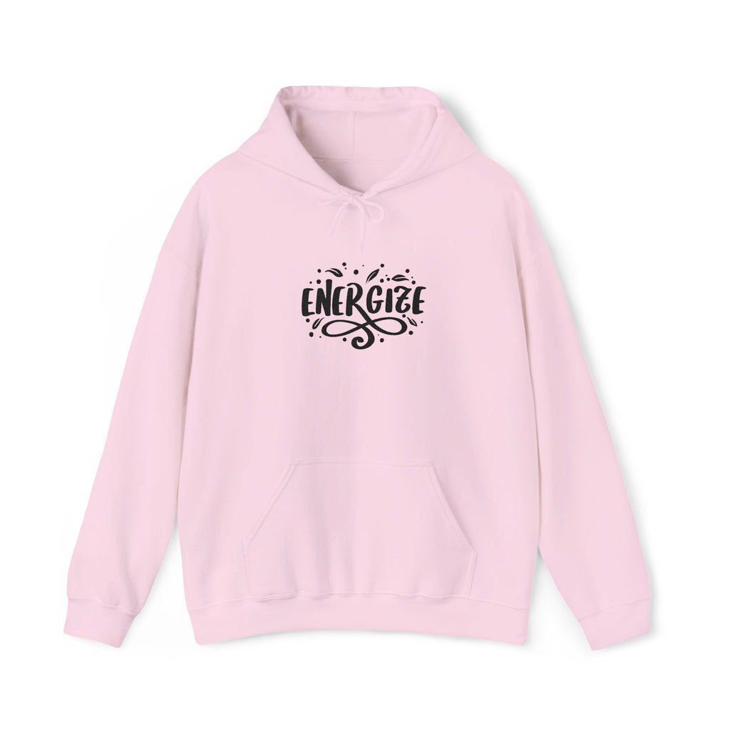Energize Script Hoodie – Motivational White Pullover