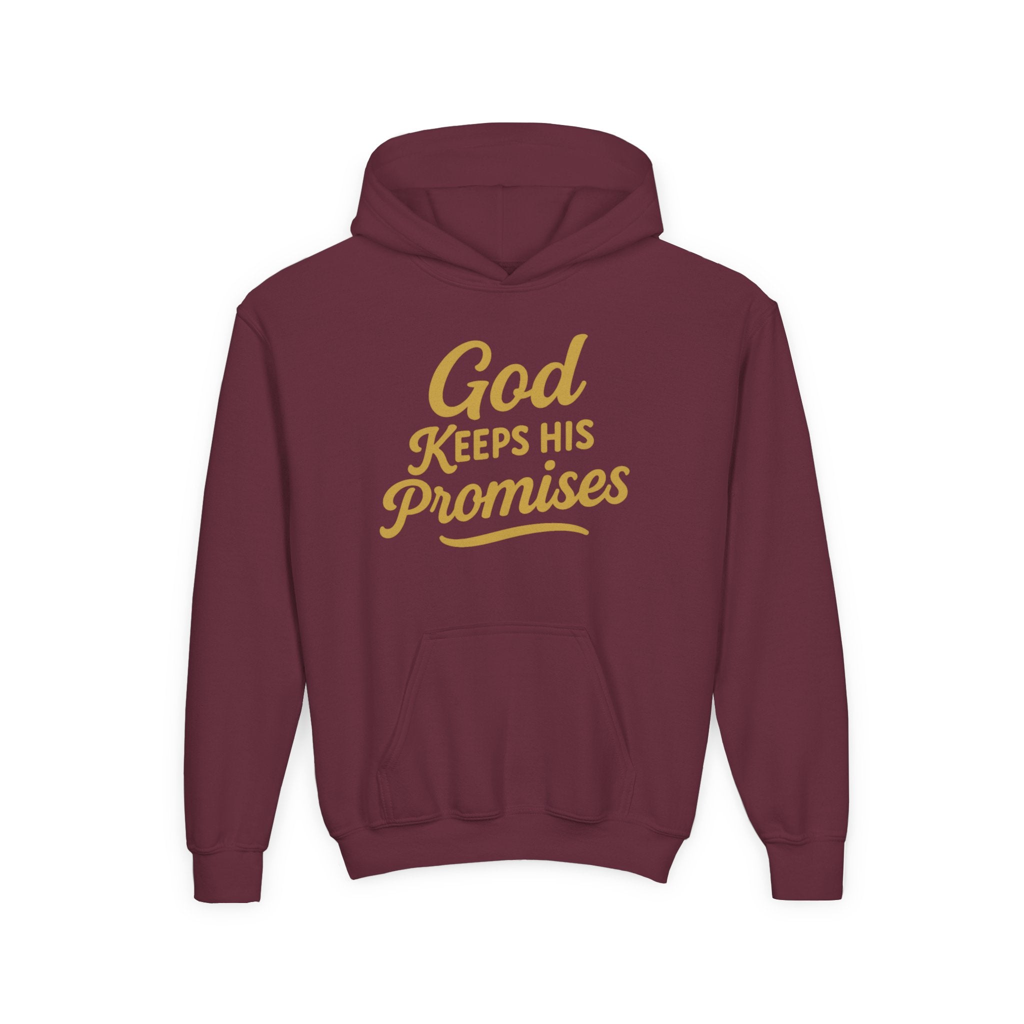 Youth Hoodie — "God Keeps His Promises" Inspirational Faith Sweatshirt