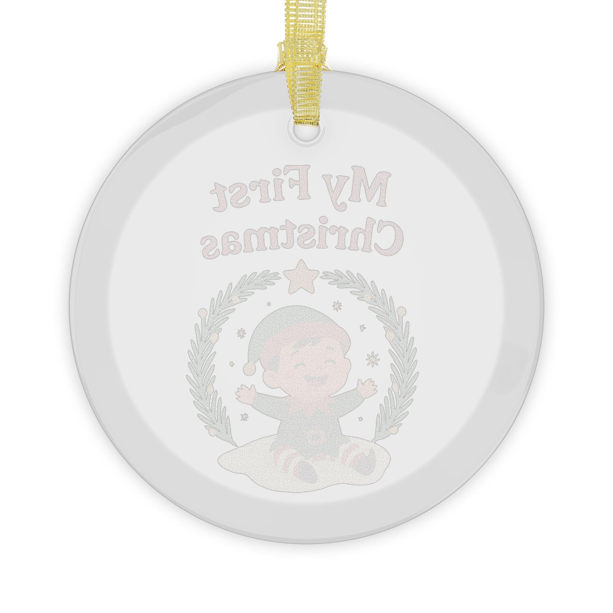 Elegant, High-Quality Artwork – beautifully printed on durable glass- Baby First Christmas Adorable