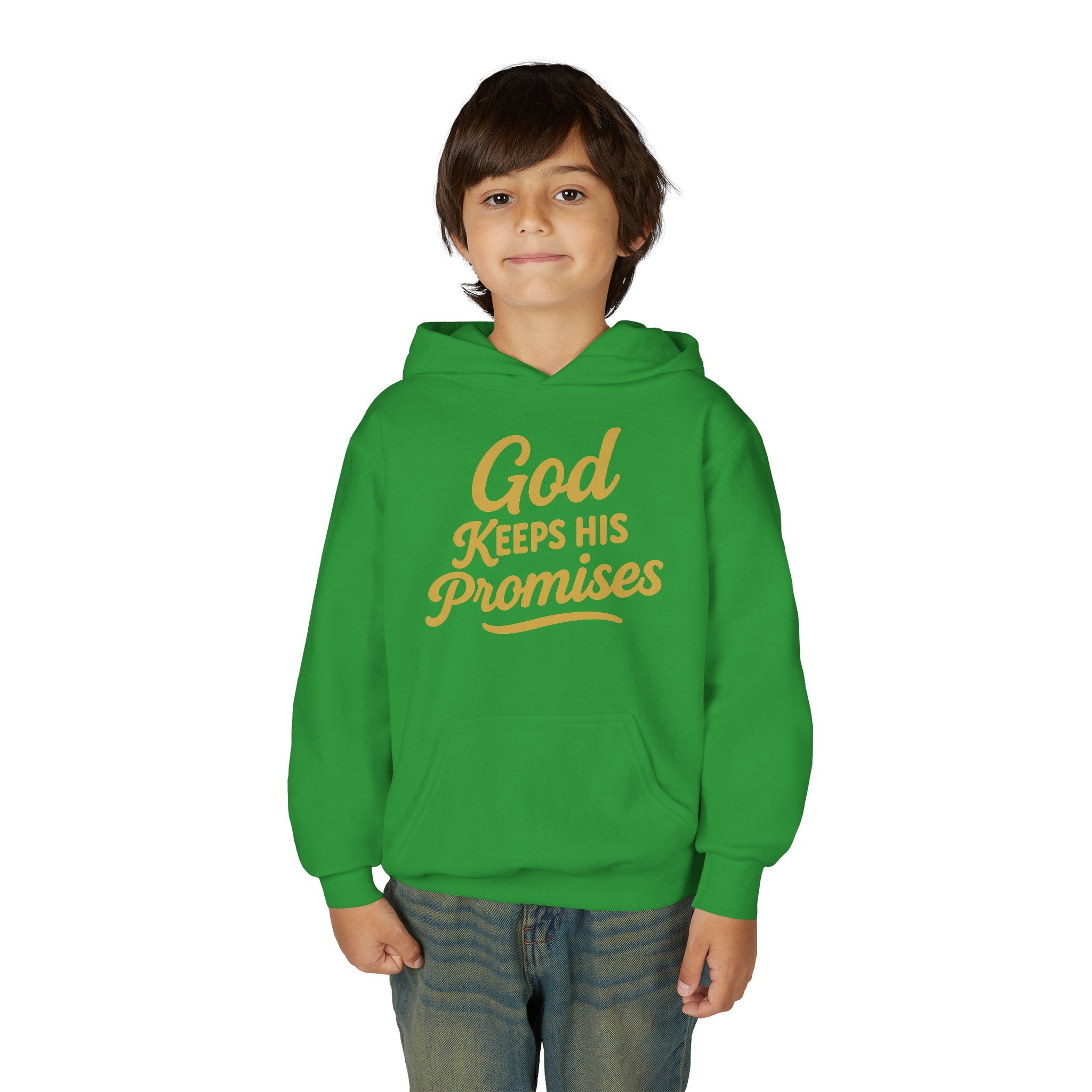 Youth Hoodie — "God Keeps His Promises" Inspirational Faith Sweatshirt