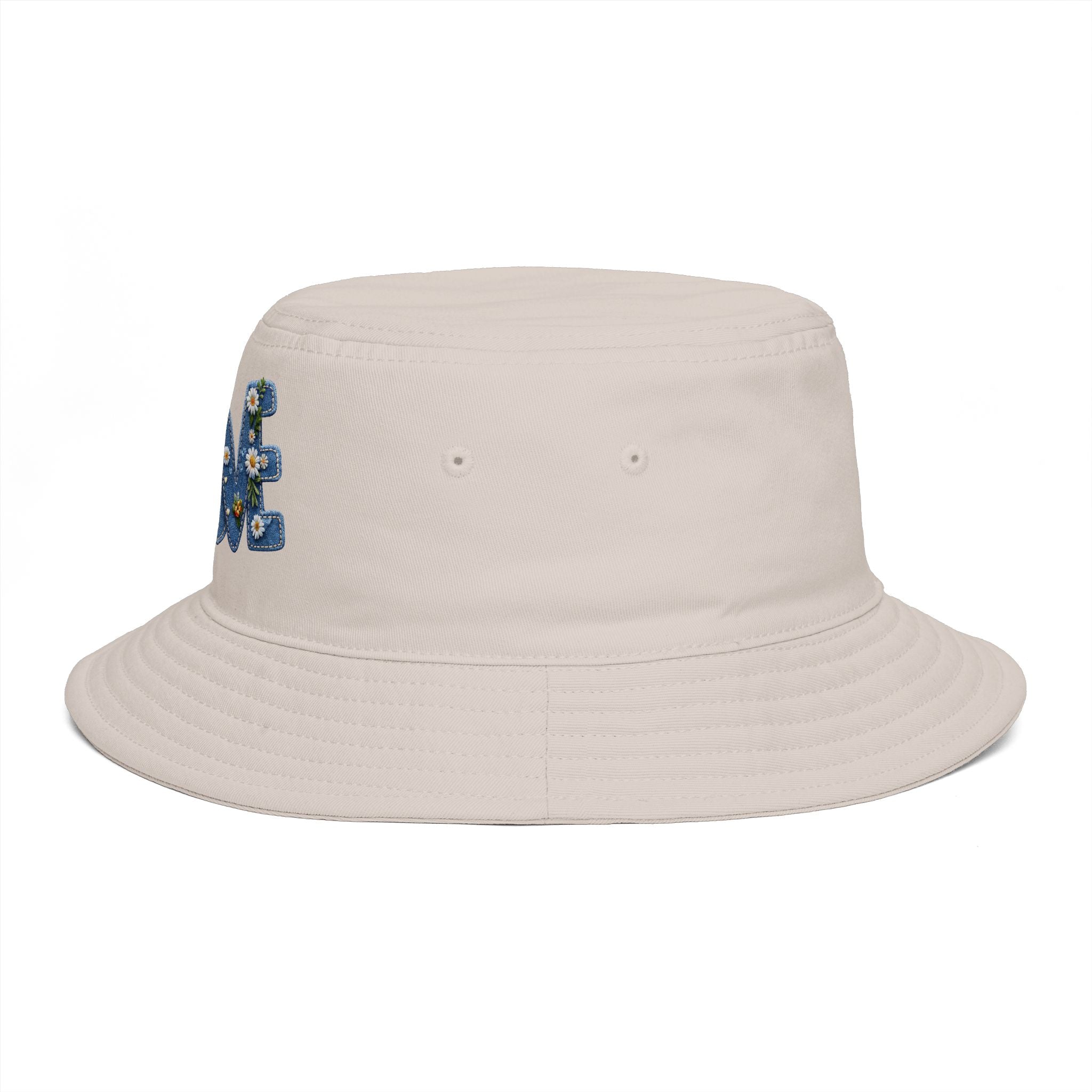LOVE Daisy Bucket Hat — Floral Embroidered Brown Sun Hat