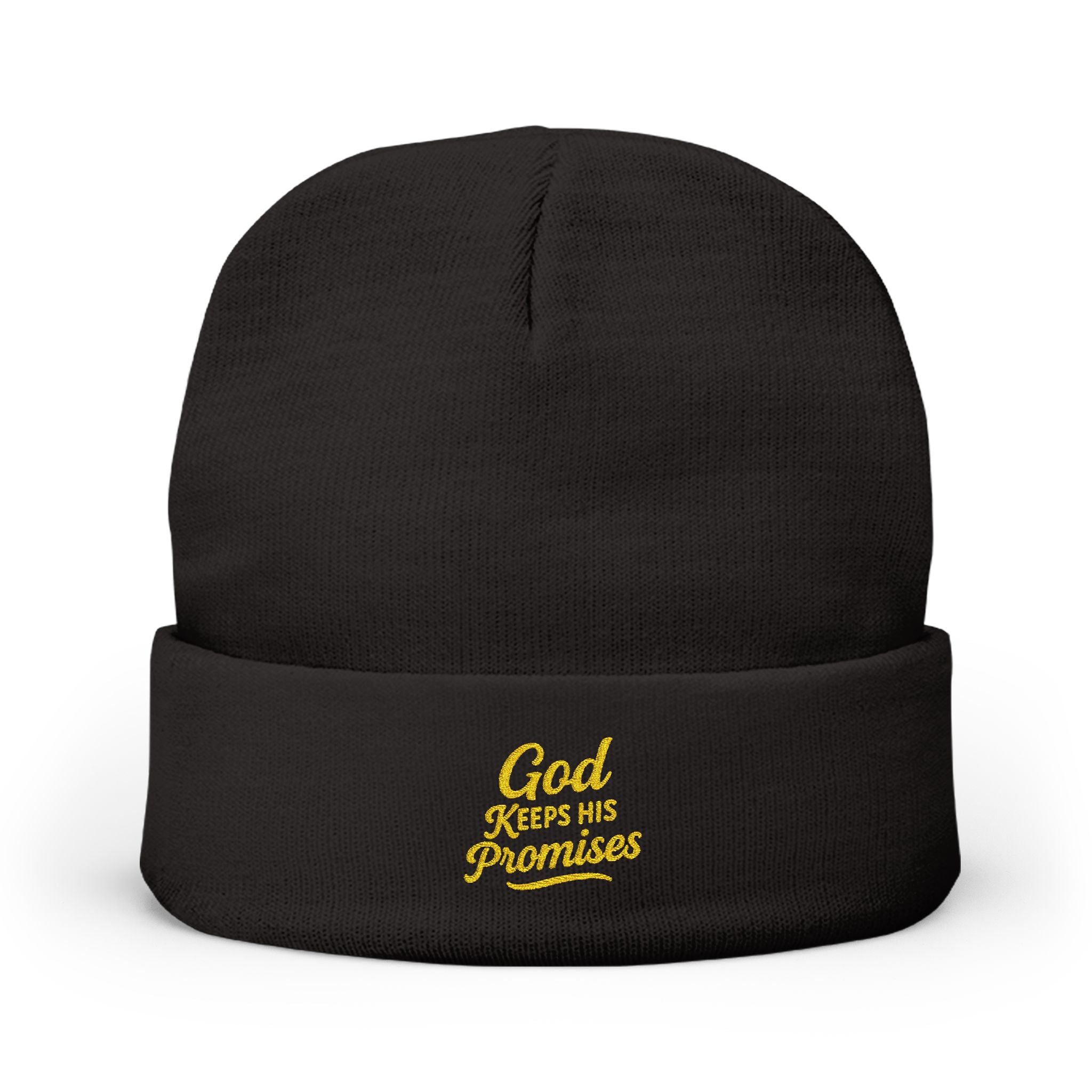 Embroidered Knit Beanie — 'God Gives Me Grace' Cozy Spiritual Winter Hat