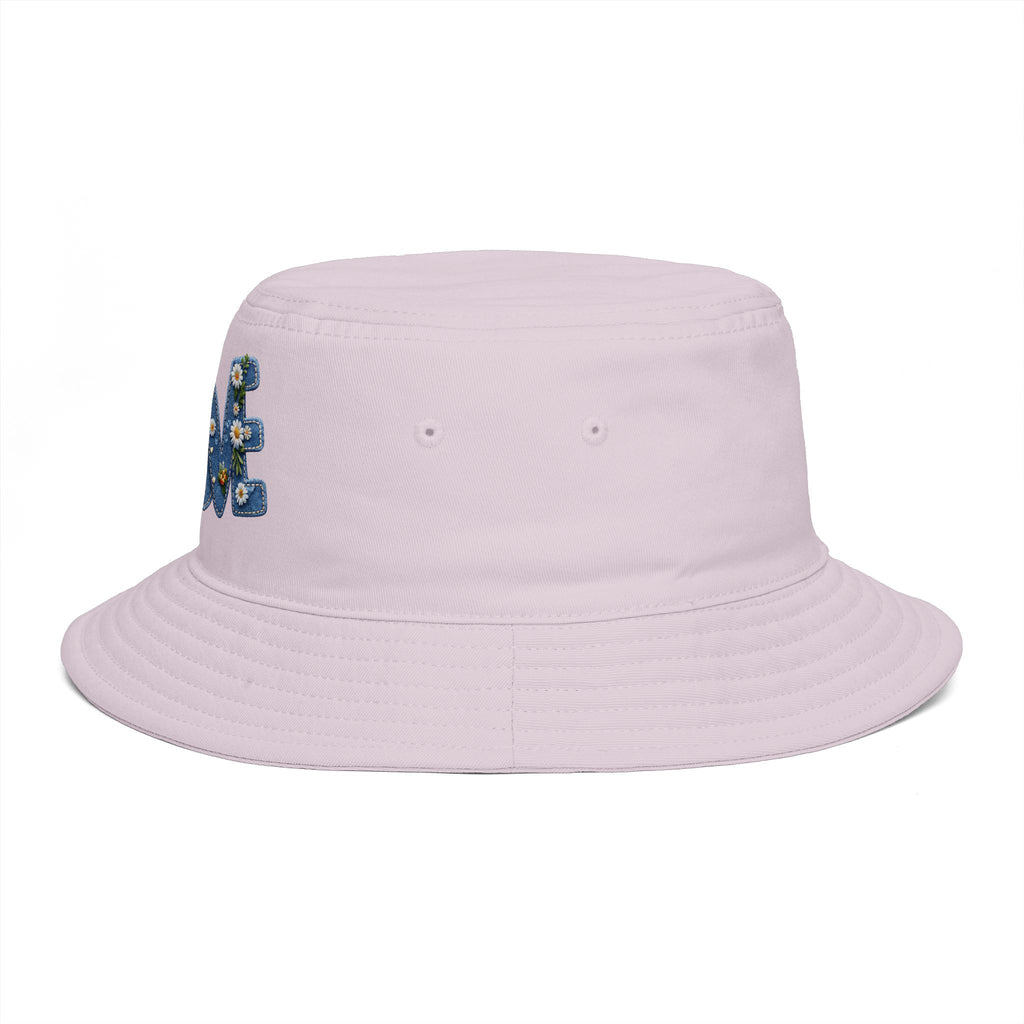 LOVE Daisy Bucket Hat — Floral Embroidered Brown Sun Hat