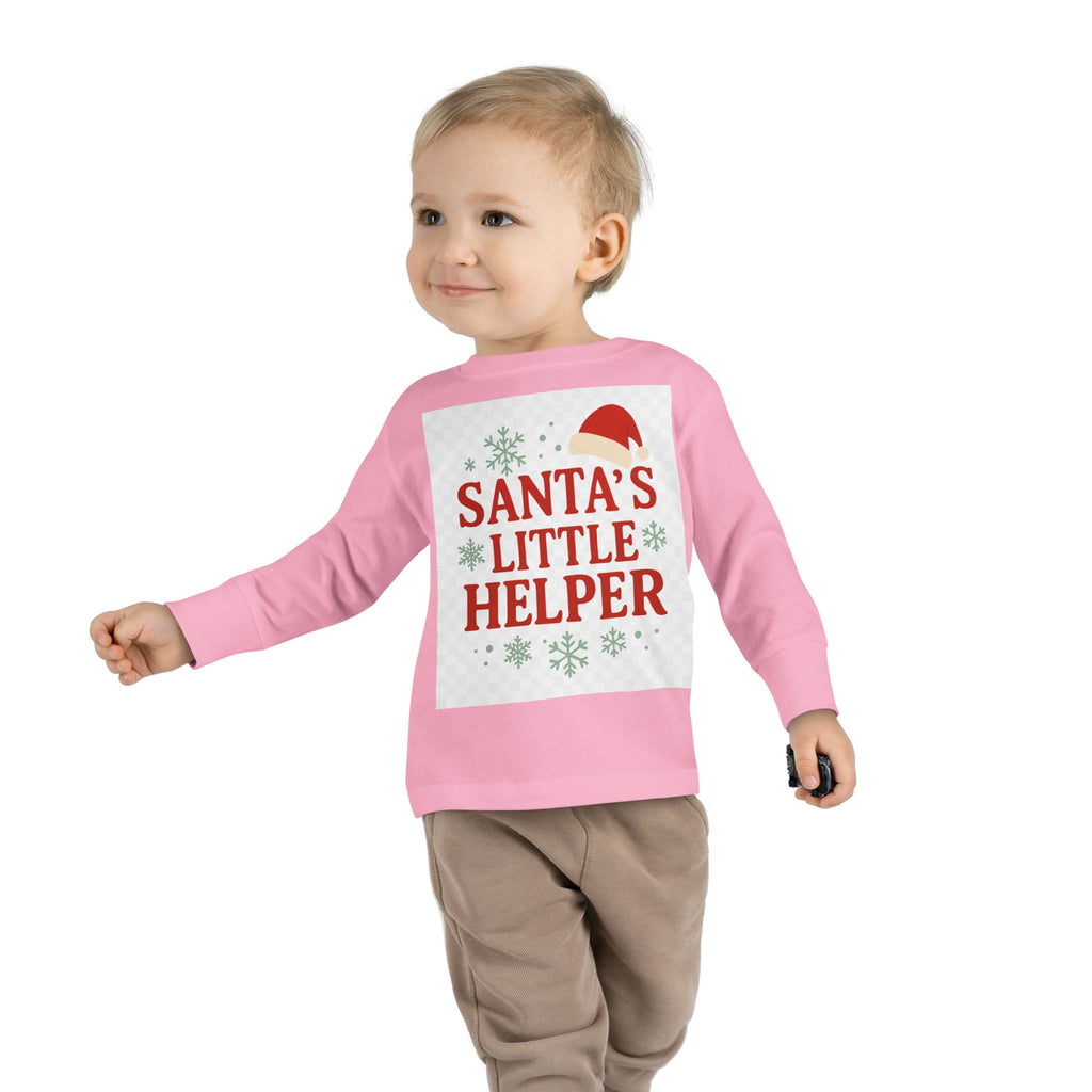 Santa's Little Helper Toddler Long Sleeve Tee