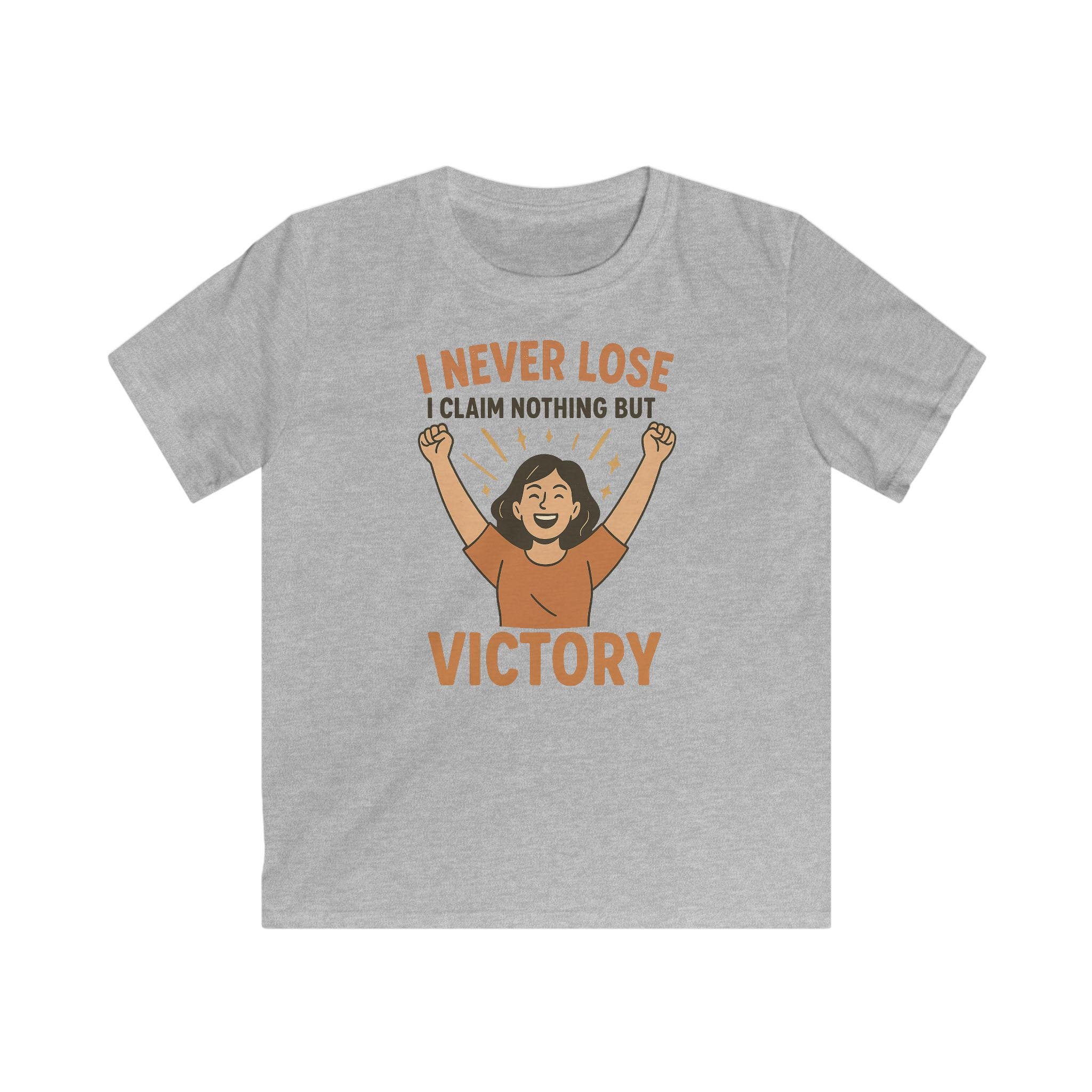 Kids Tee - I Never Lose I Claim Nothing But Victory Inspirational Graphic Shirt