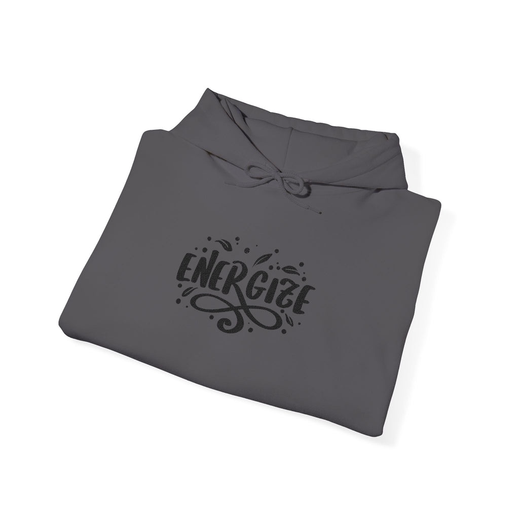 Energize Script Hoodie – Motivational White Pullover
