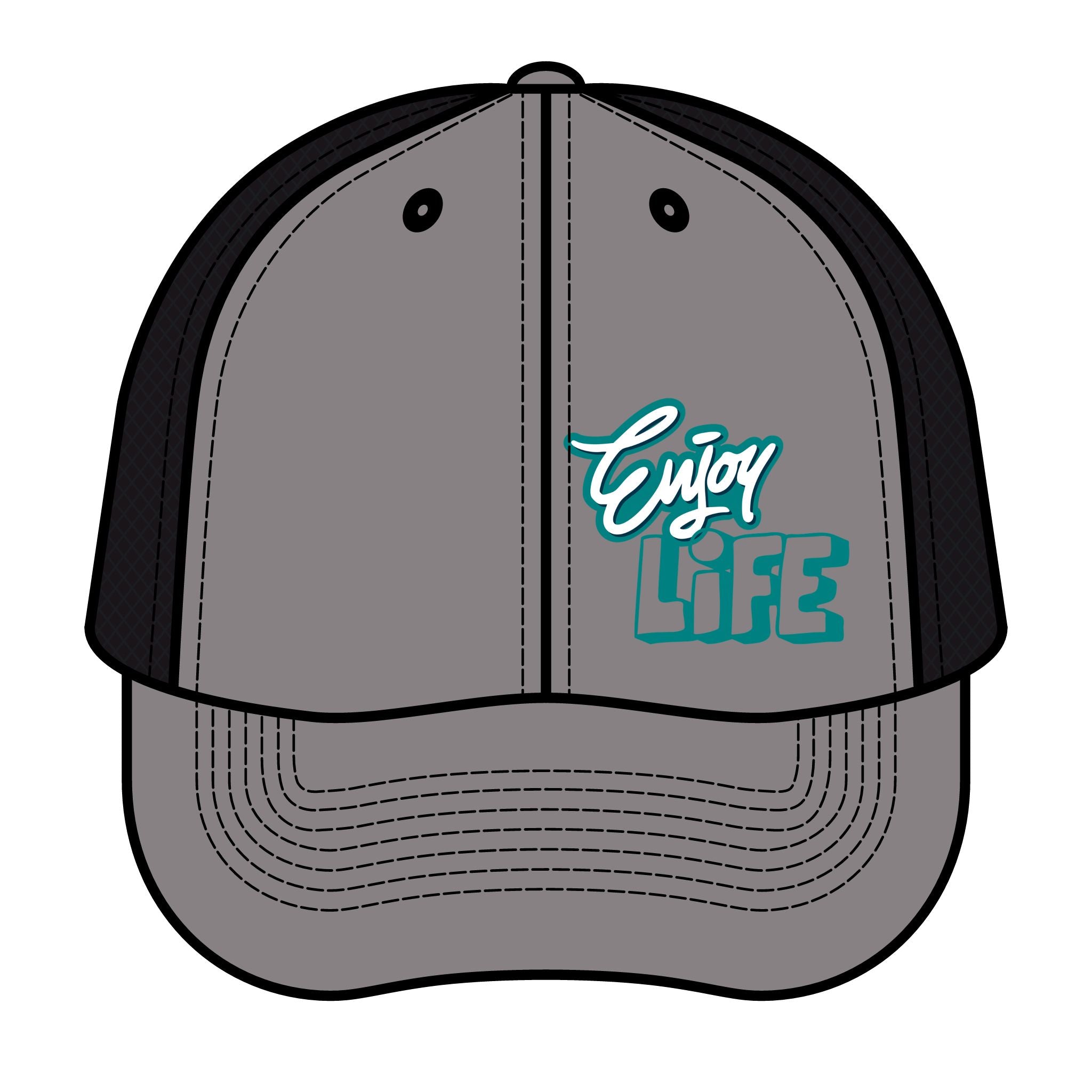 Enjoy Life Retro Trucker Hat – Vintage Script Mesh Cap