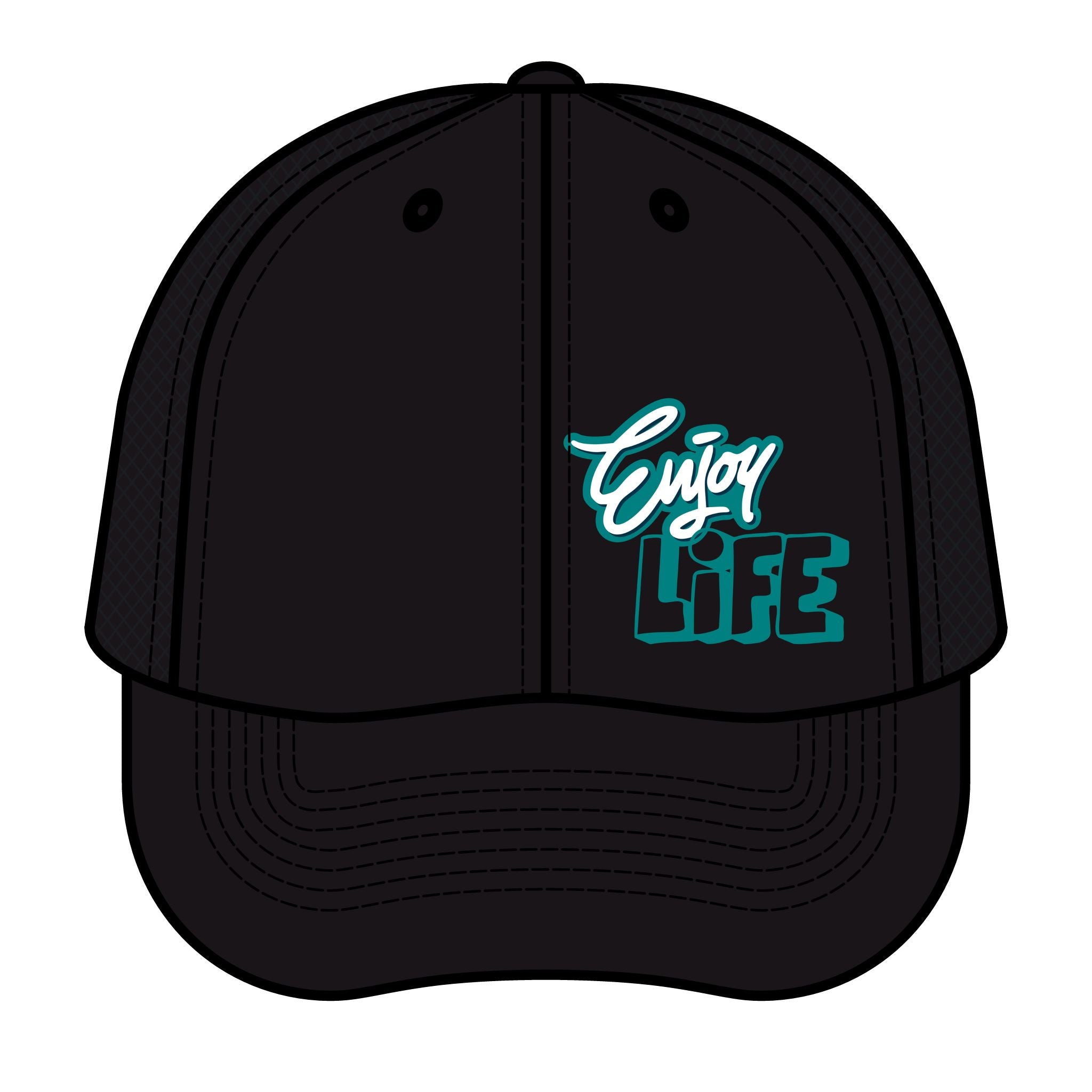 Enjoy Life Retro Trucker Hat – Vintage Script Mesh Cap