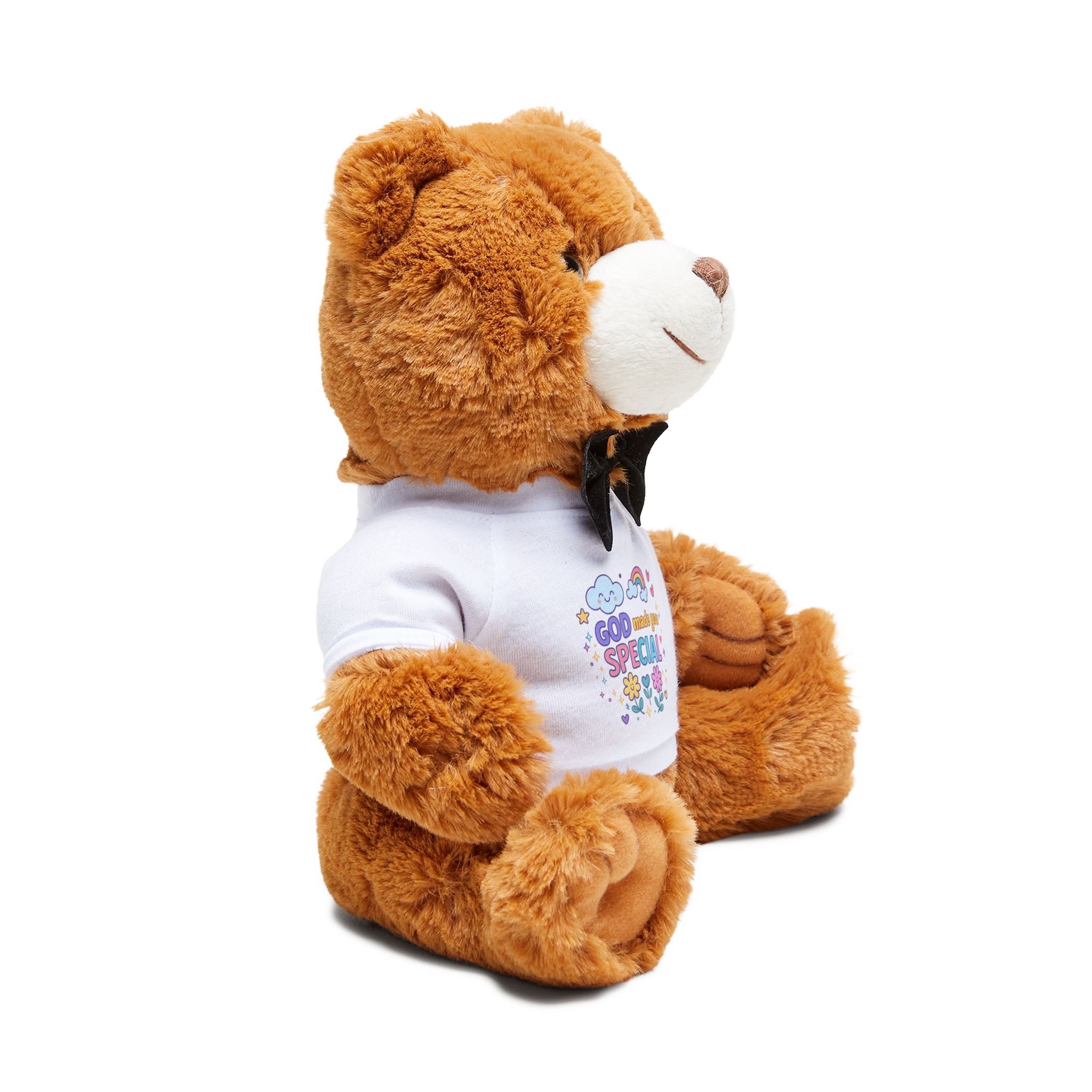 Plush Teddy Bear with 'God Made You Special' T-Shirt