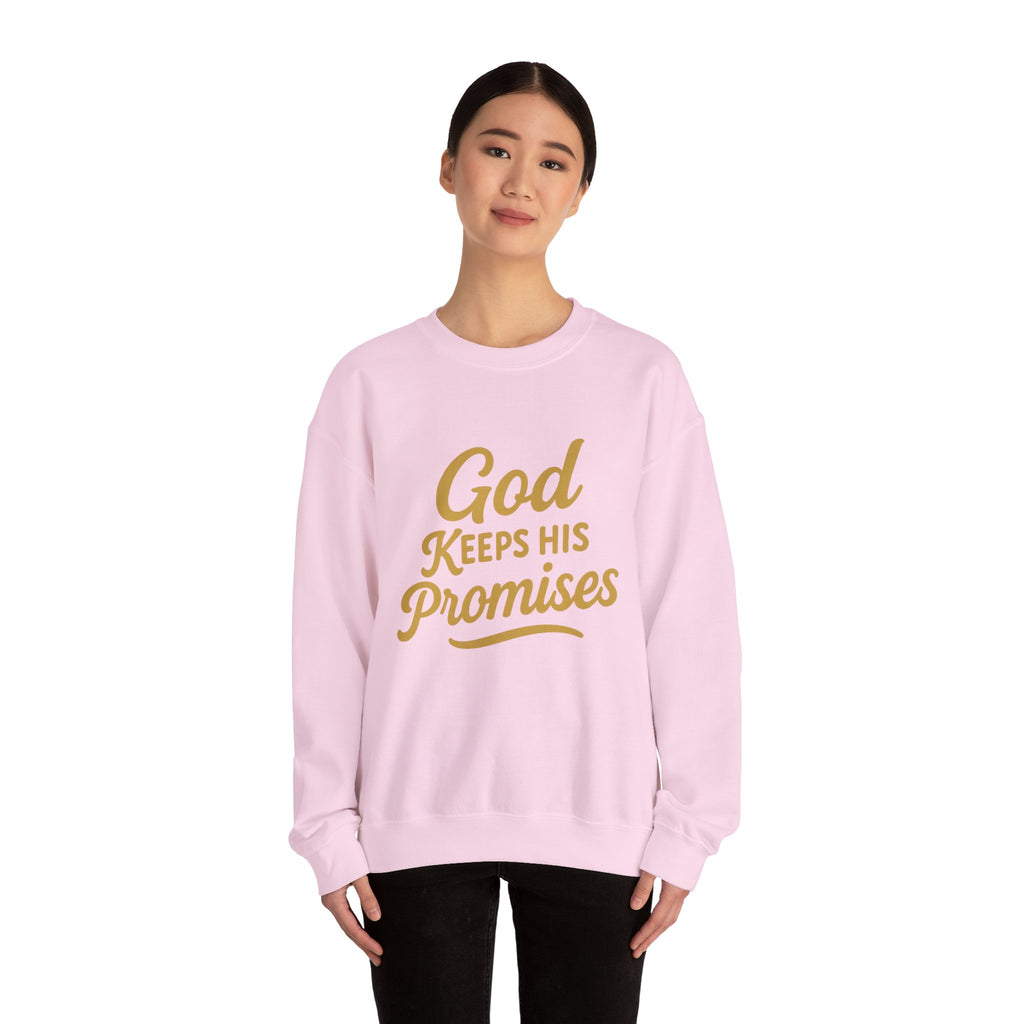 Religious Sweatshirt — "God Keeps His Promises" Crewneck Christian Pullover