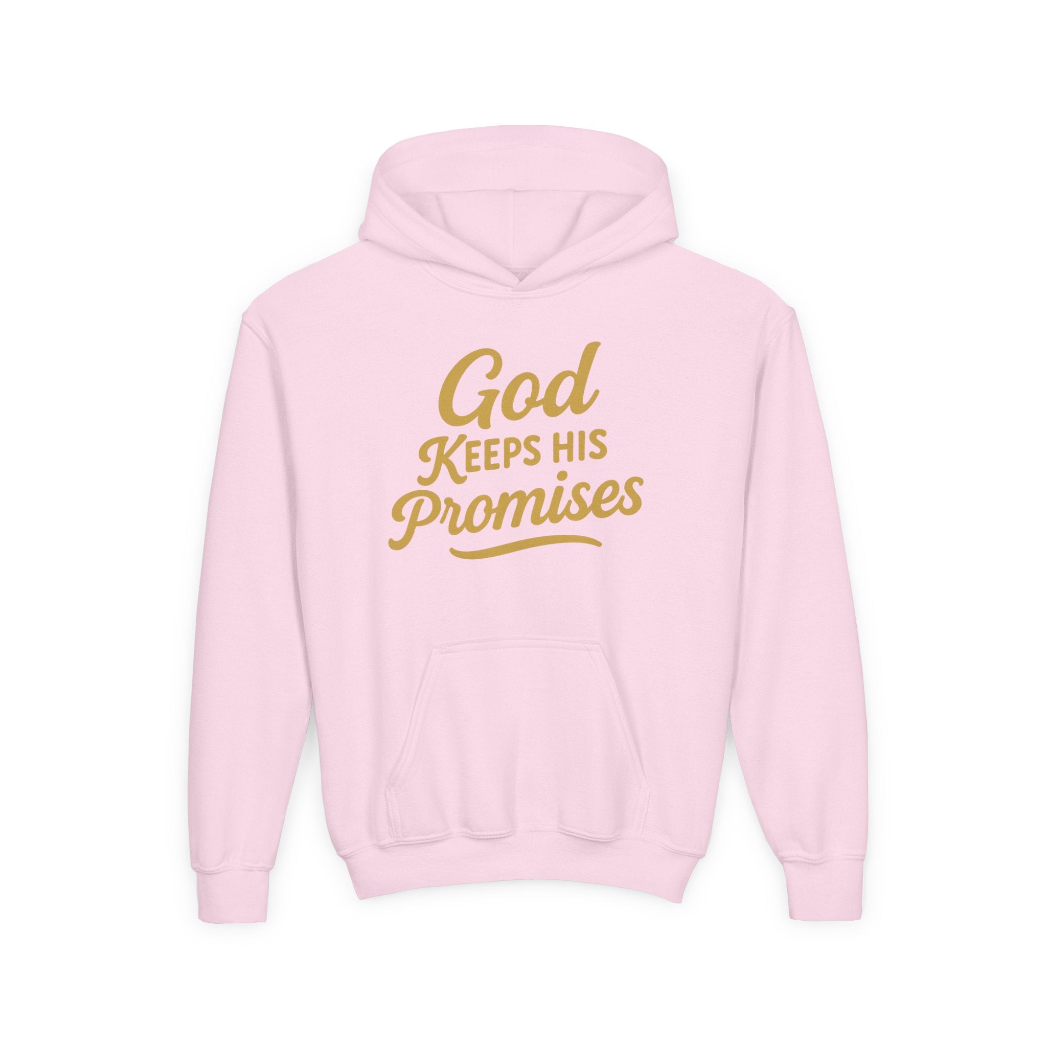 Youth Hoodie — "God Keeps His Promises" Inspirational Faith Sweatshirt