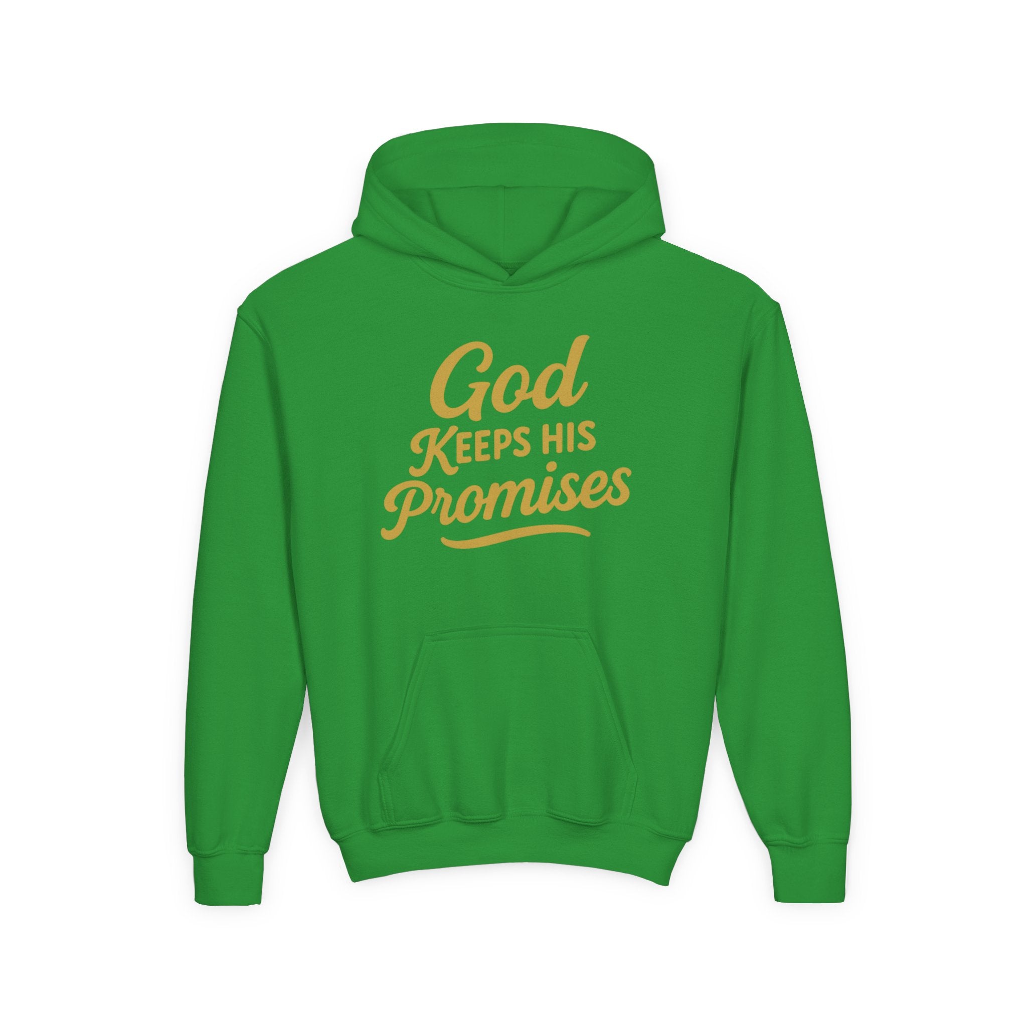 Youth Hoodie — "God Keeps His Promises" Inspirational Faith Sweatshirt