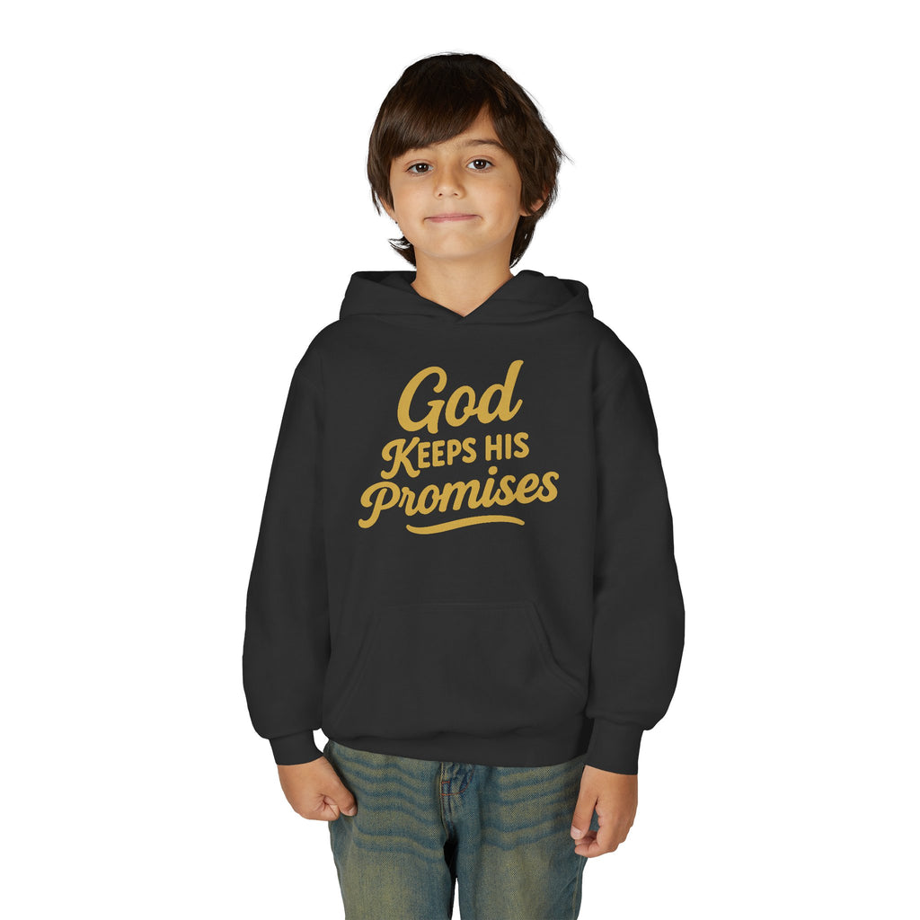 Youth Hoodie — "God Keeps His Promises" Inspirational Faith Sweatshirt