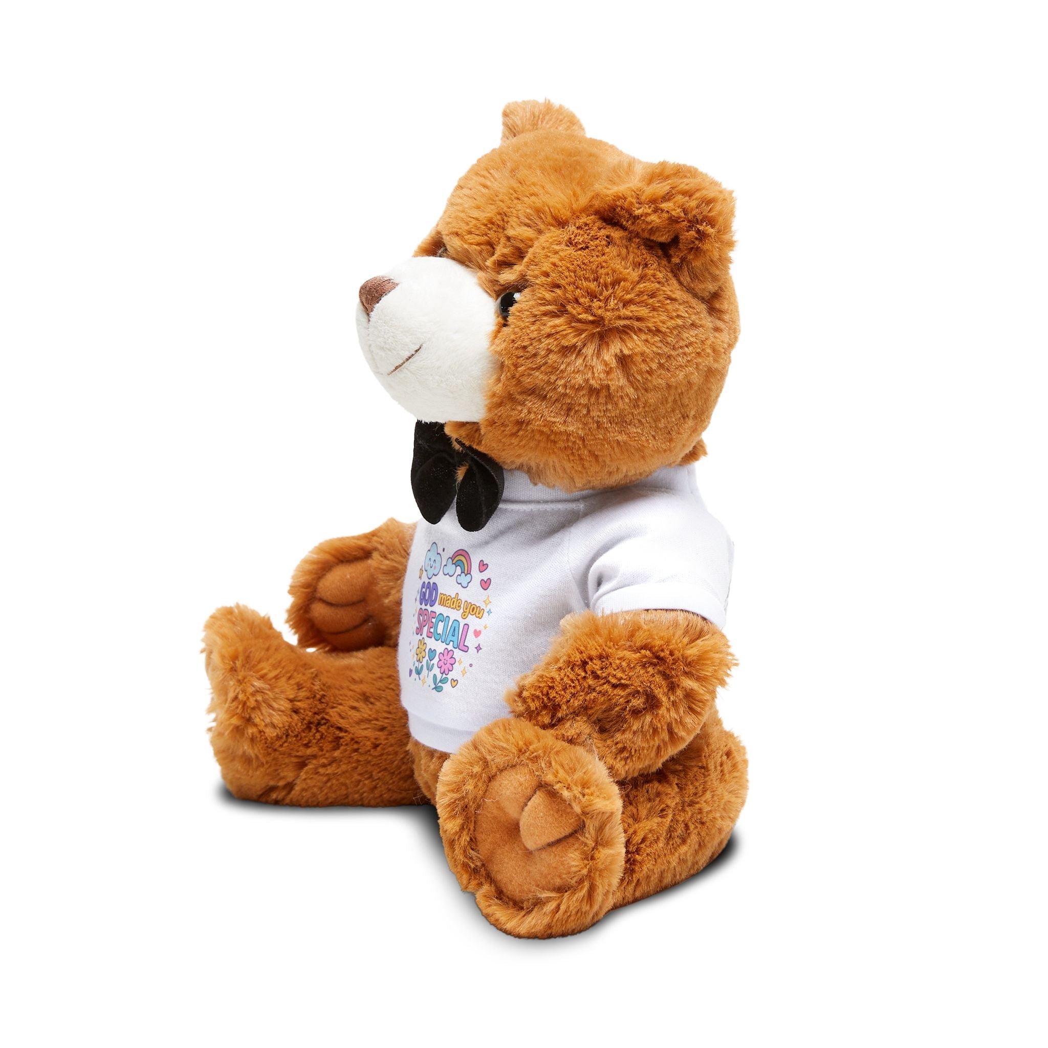 Plush Teddy Bear with 'God Made You Special' T-Shirt